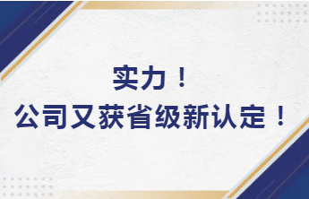 實(shí)力！公司又獲省級(jí)新認(rèn)定